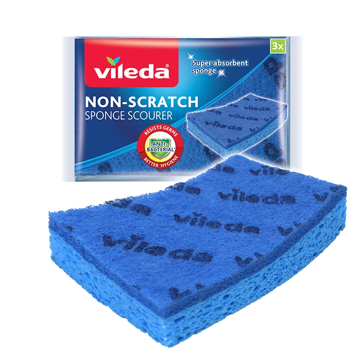 Anti-bacterial Non-Scratch Sponge Scourer 3-Pack