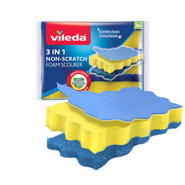 Vileda Anti-bacterial 3in1 Non-scratch Foam Scourer 3pk - 3 layers; 3 features!