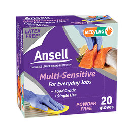 Ansell Multi Sensitive Disposable Gloves - the skin friendly gloves