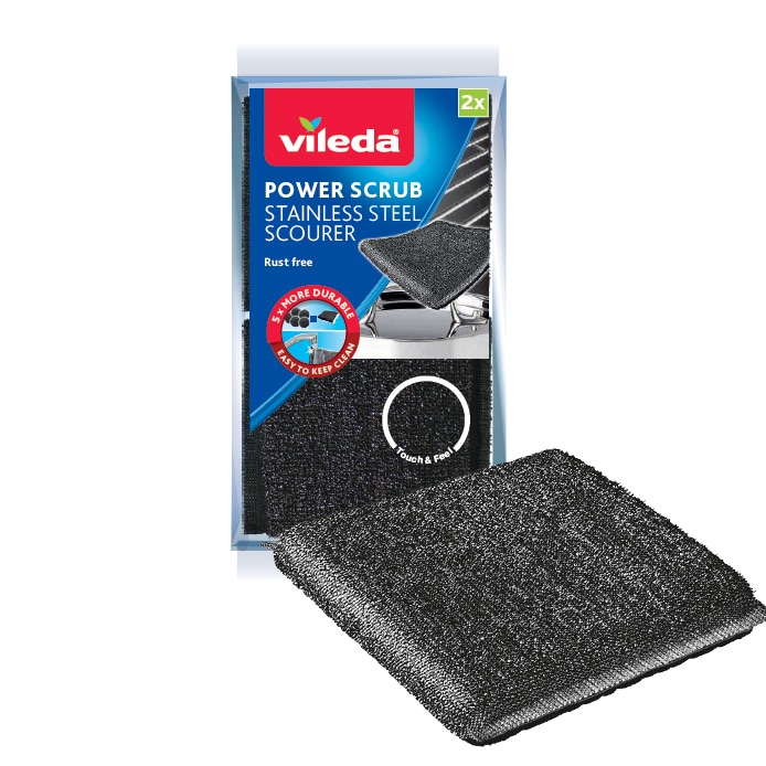 Power Scrub Stainless Steel Scouring Pad 2-Pack